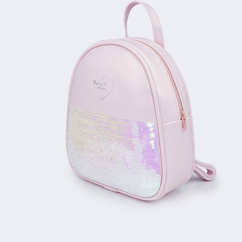 Mochila Infantil Pampili Paetê Mágico Rosa Suspiro