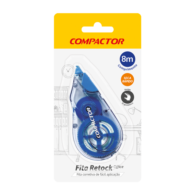 Fita Corretiva Retock Office 8 Metros - Azul